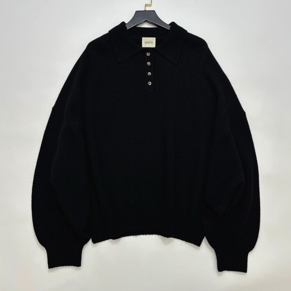 KHAITE Rene cashmere blend polo jumper - Picture 4 of 14